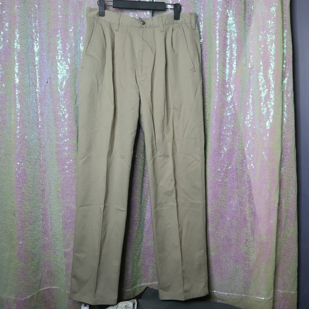 CANVAS CHINOS 33x32 Classic Work Utility Casual Pants Vintage Light Academia